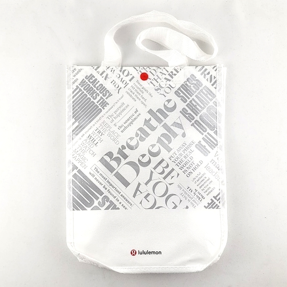 Lululemon Carryall Tote Inspirational Quotes White  Grey